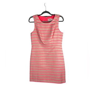 Eliza J Pink Alina Striped Tweed Cream‎ Metallic Shimmer business casual size 10